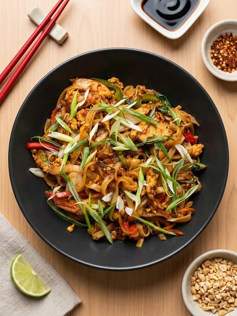 Pad Thai noodles at Spark Chef Dining & Takeout, Sherwood Park